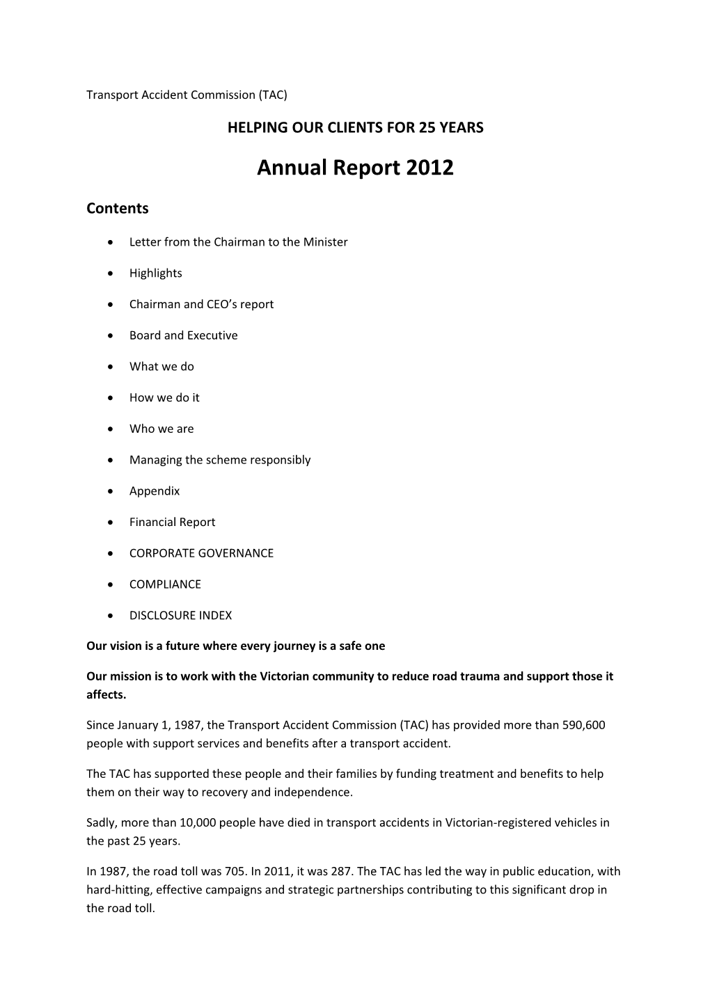 TAC Annual Report 2012