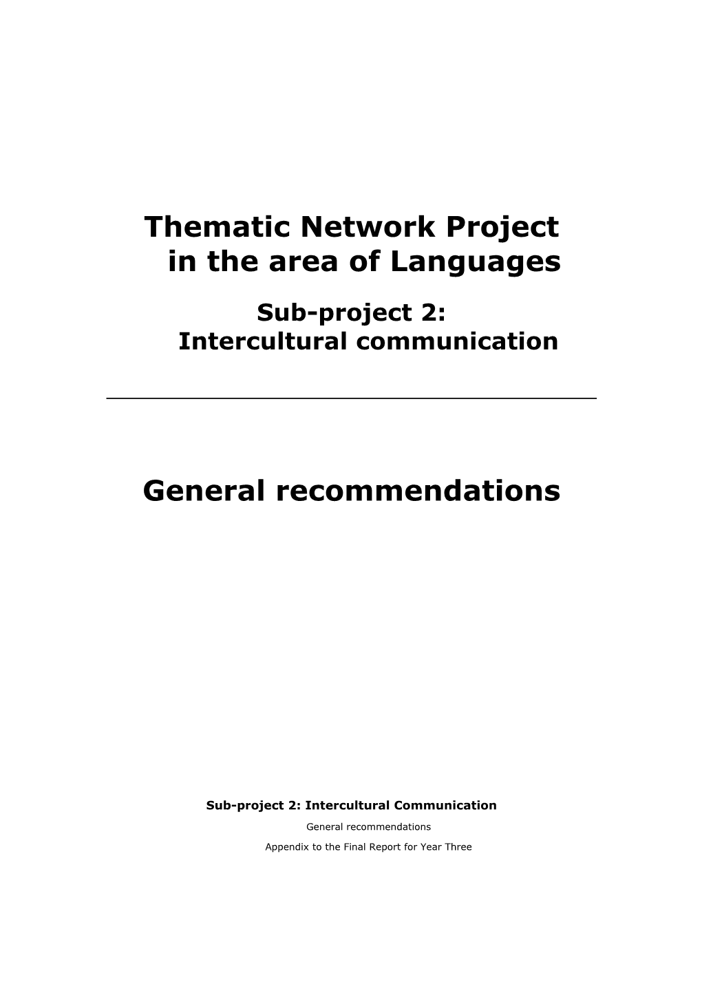 Thematic Network Project