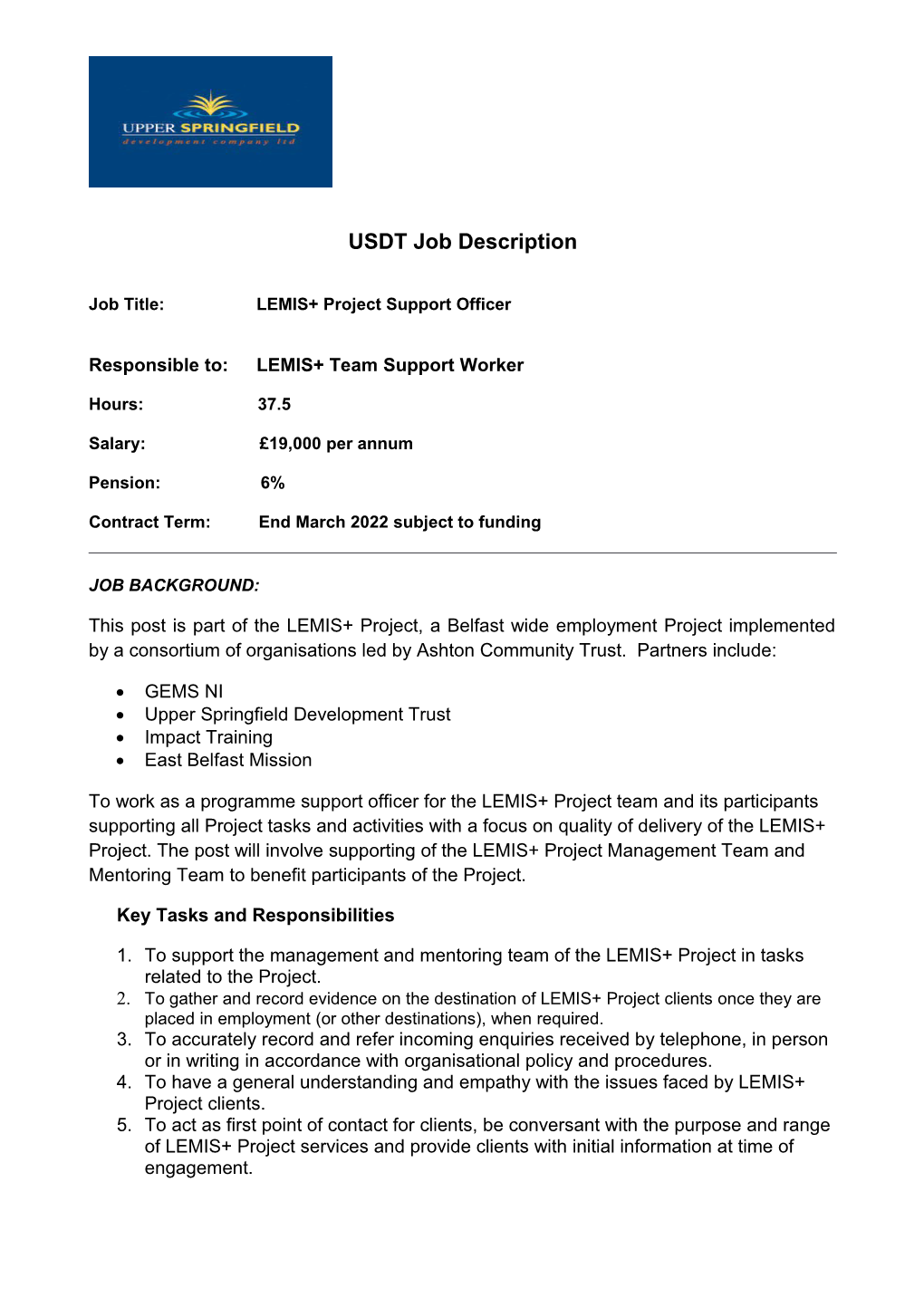 Job Title:LEMIS+Projectsupport Officer
