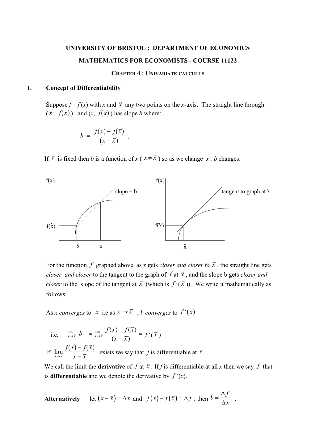 Chapter 5: Univariable Calculus