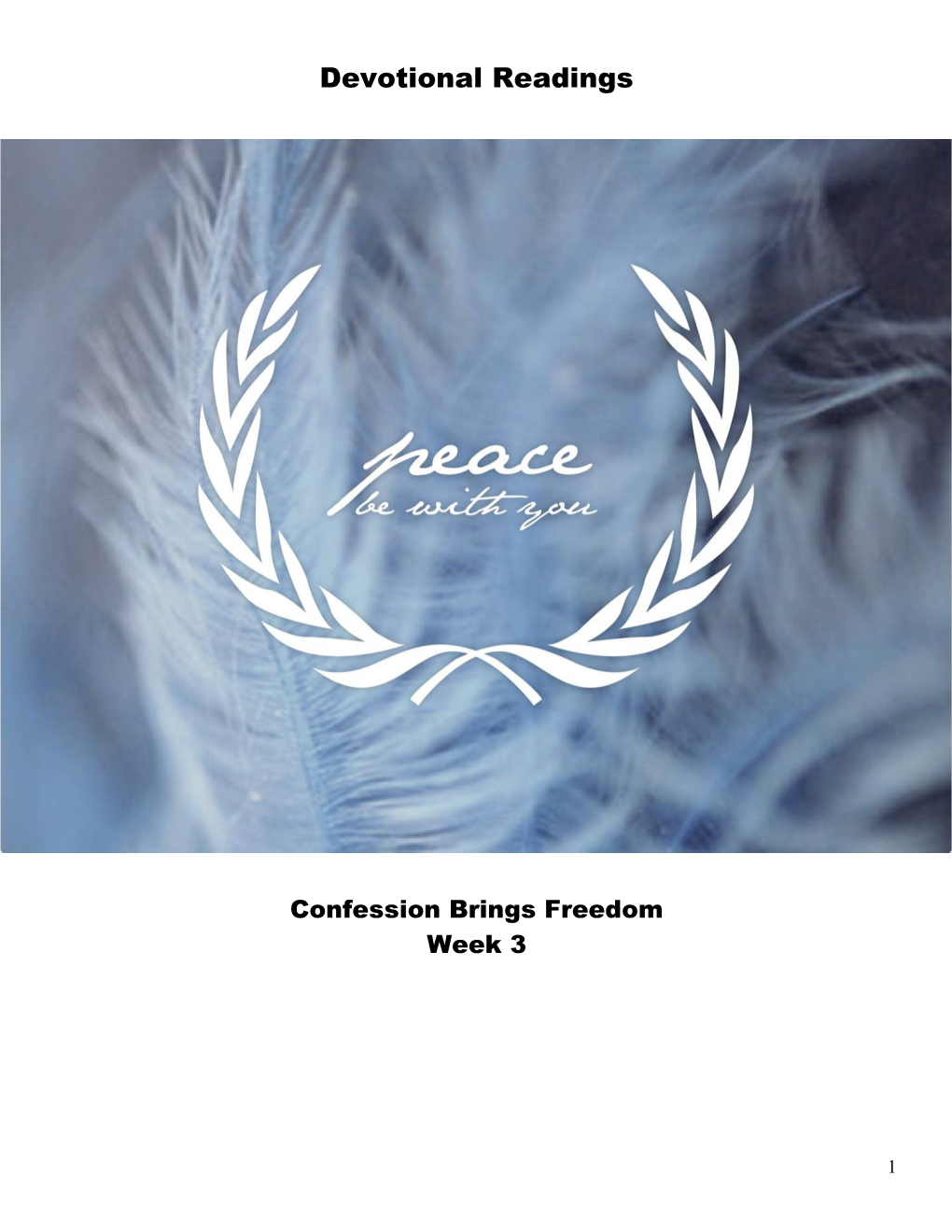 Week 3 Devotional Guide Confession Brings Freedom