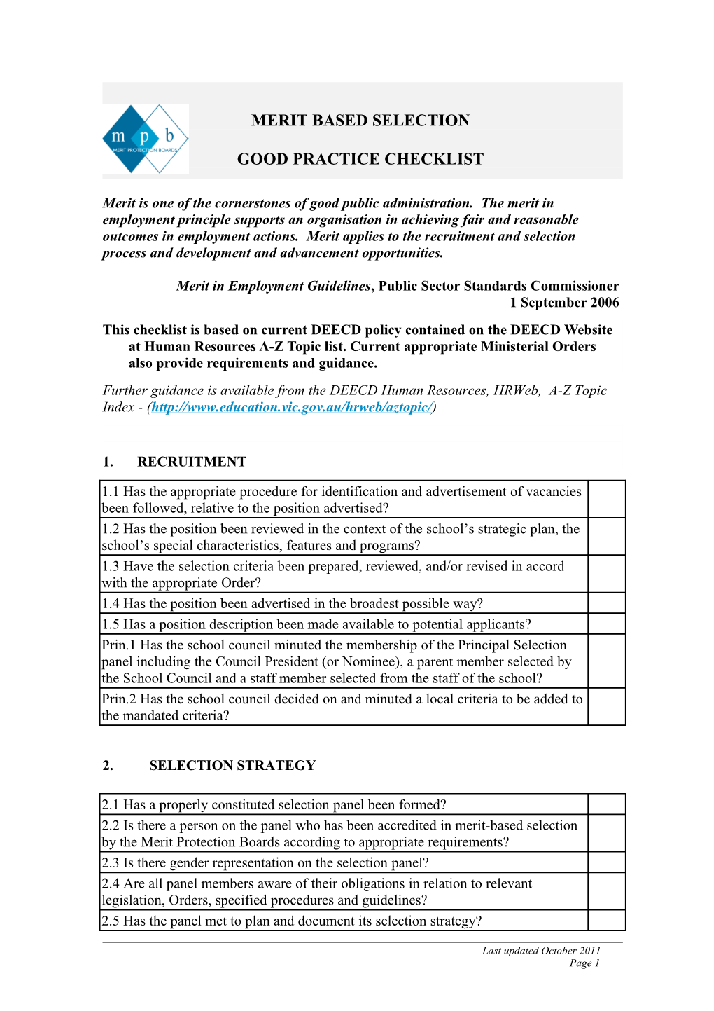 Good Practice Checklist All-Chk-201110