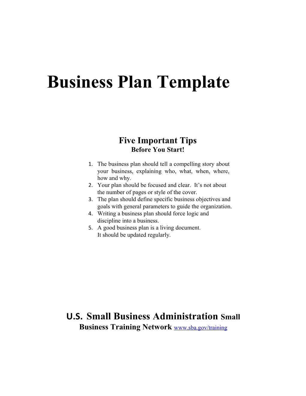 Sbtnbusiness Plan Templat1 Course