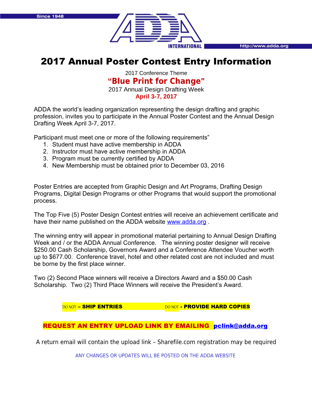 2017 Annual Poster Contest Entry Information