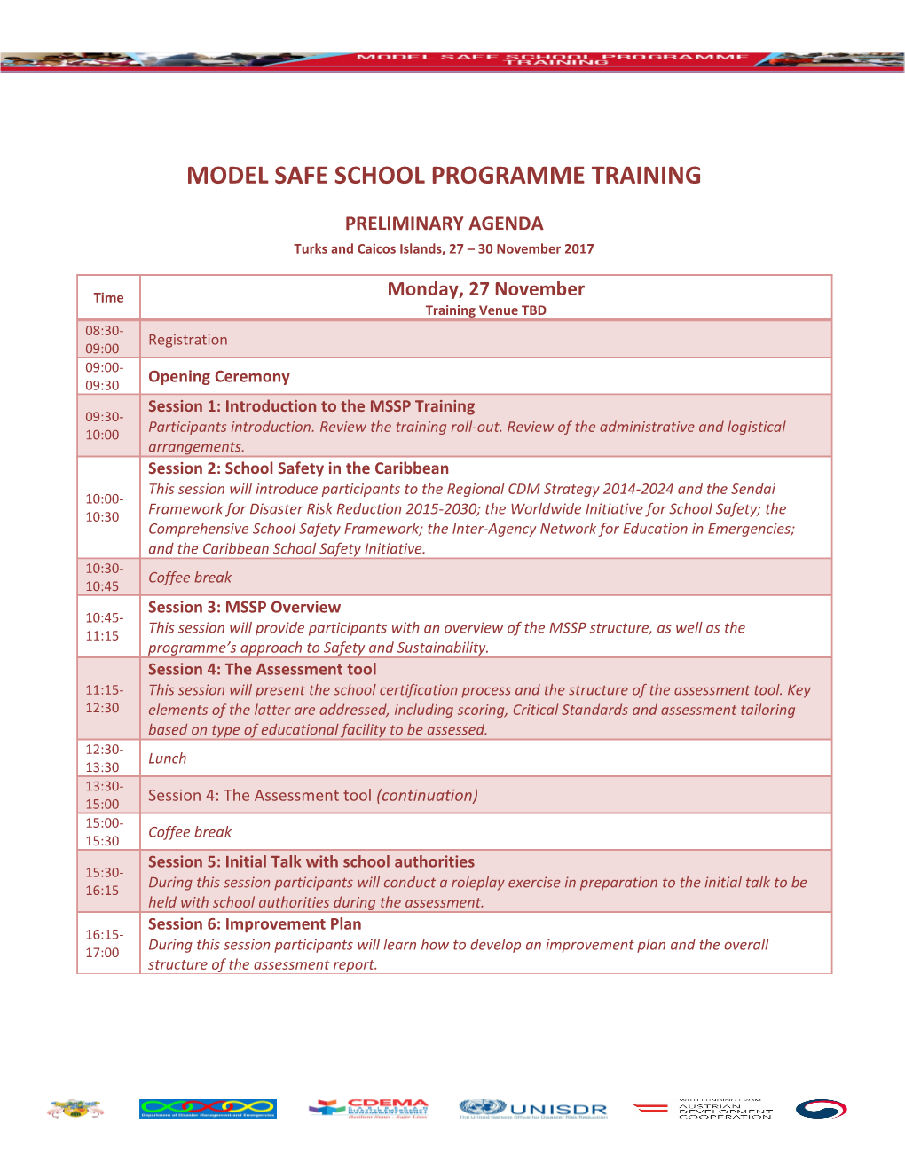 Model Safe School Programme Training