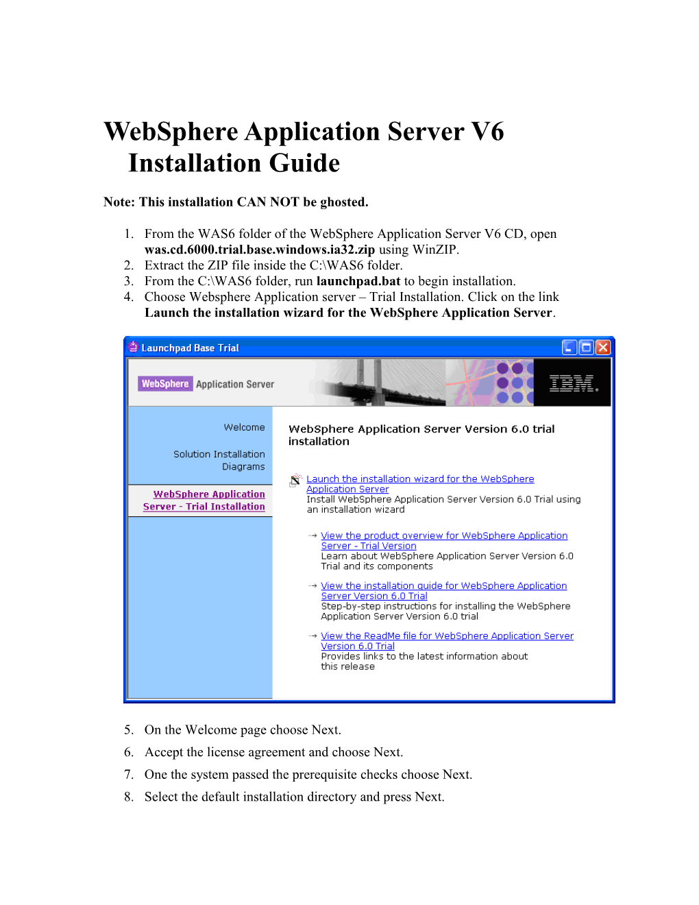 Websphere Application Server V6 Installation Guide