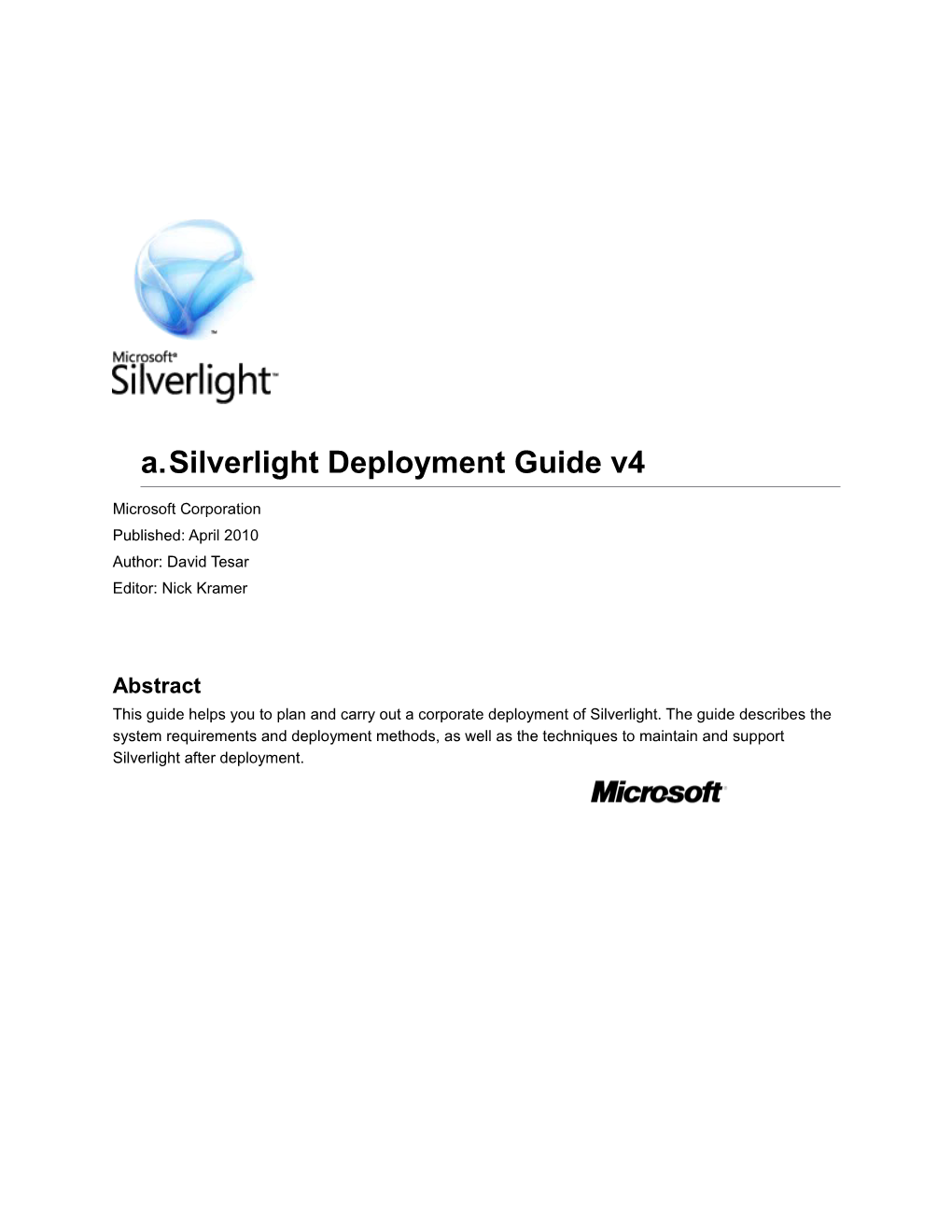 Silverlight Deployment Guide V4