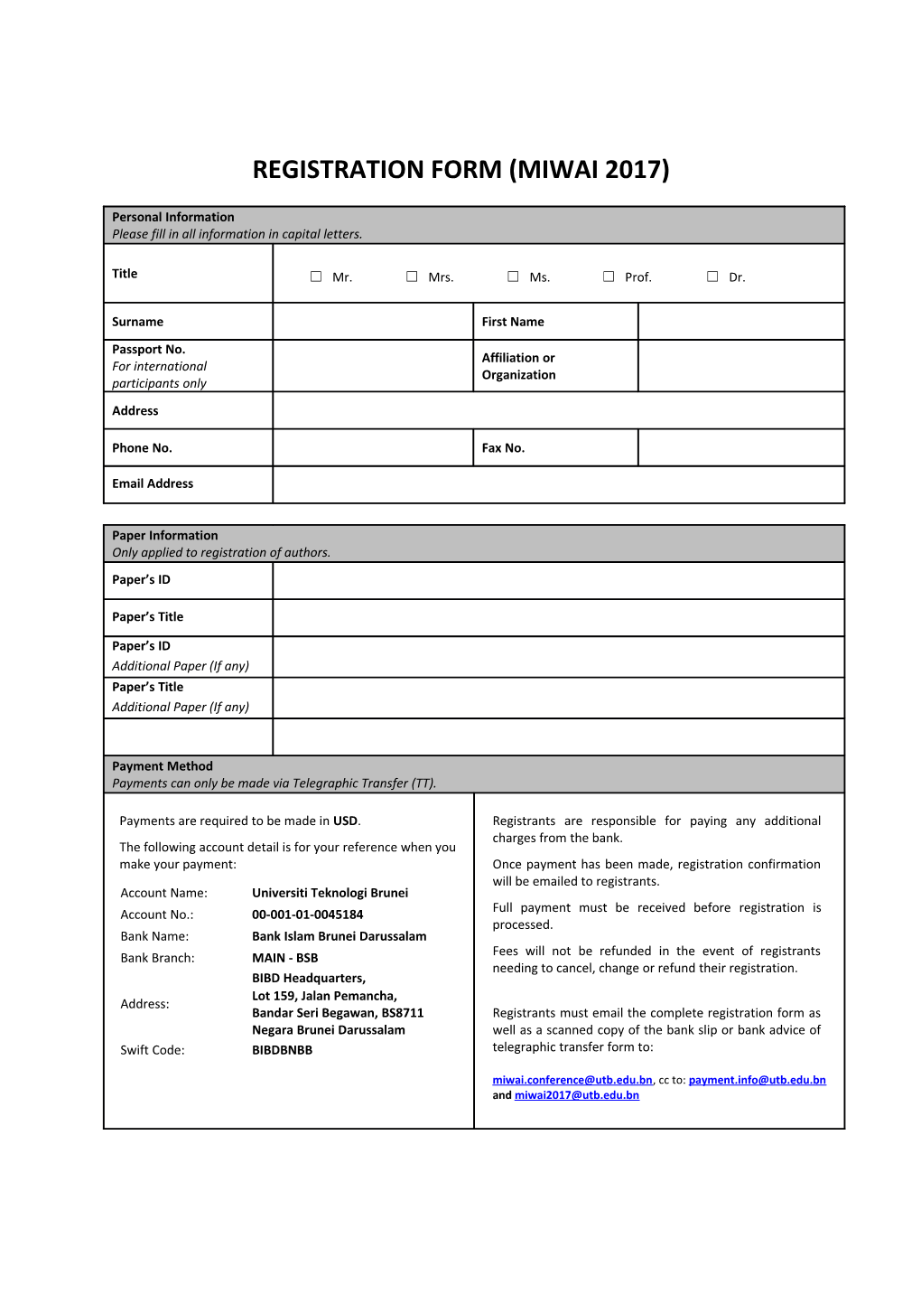 Registration Form (Miwai 2017)