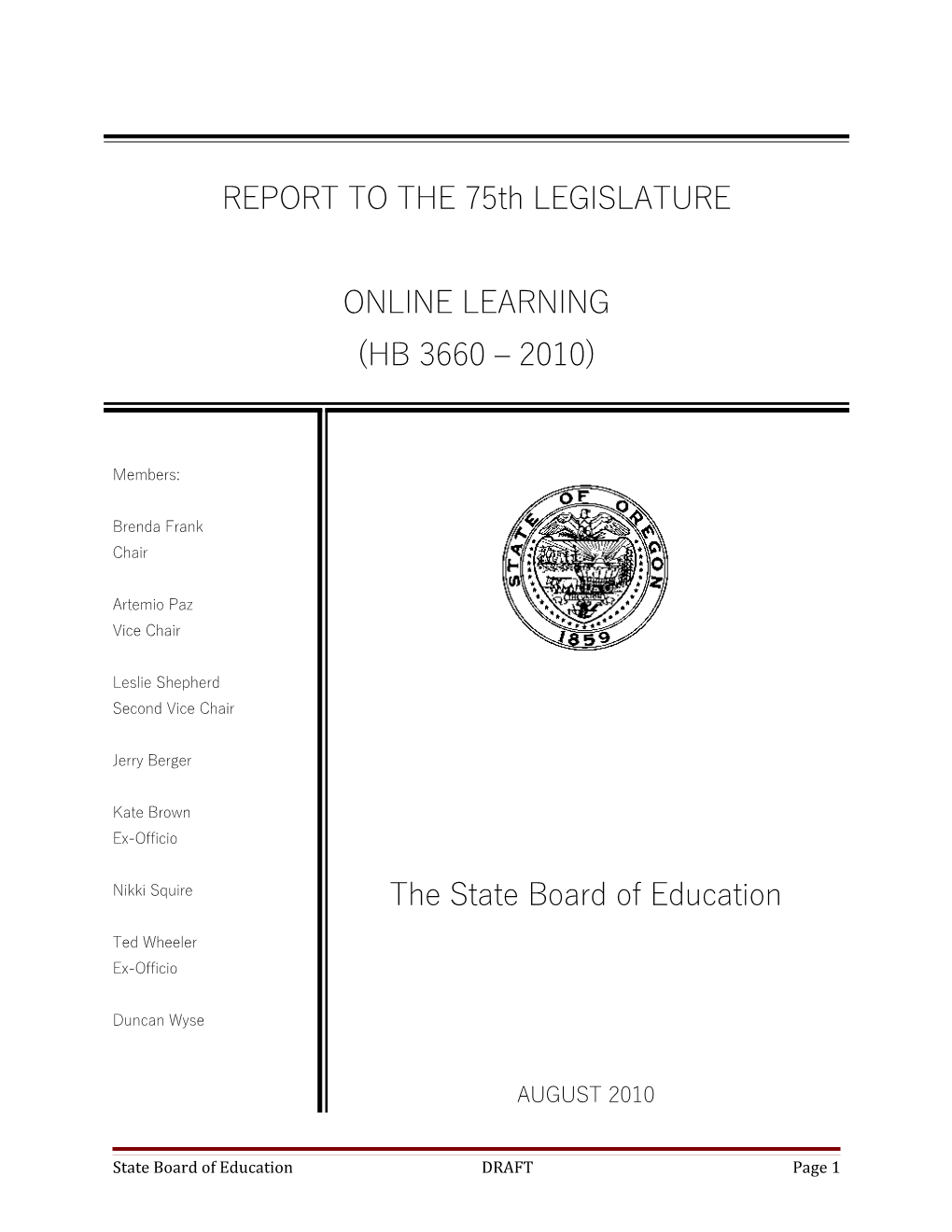 Report on Online Learning