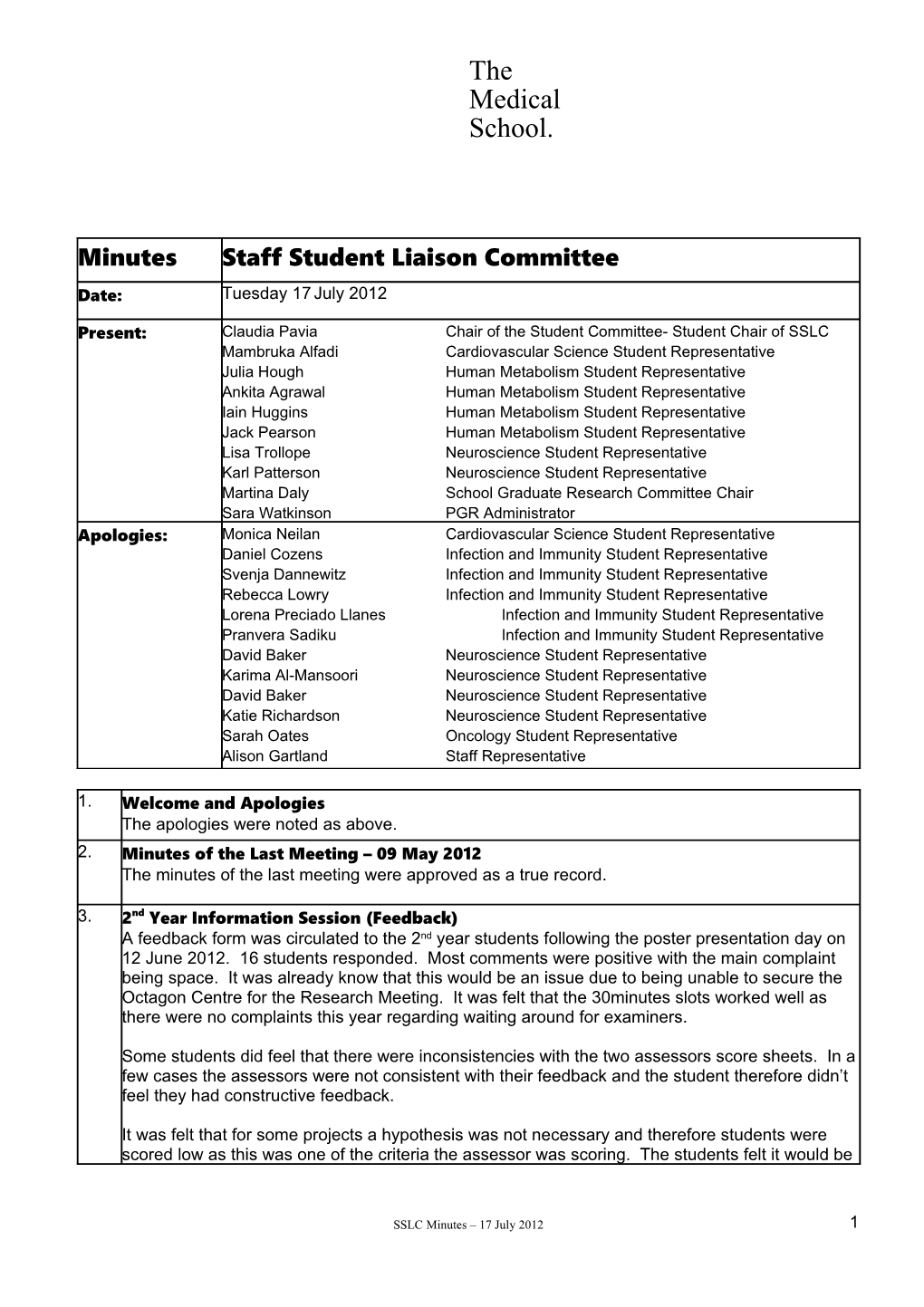 Staff Student Liaison Committee