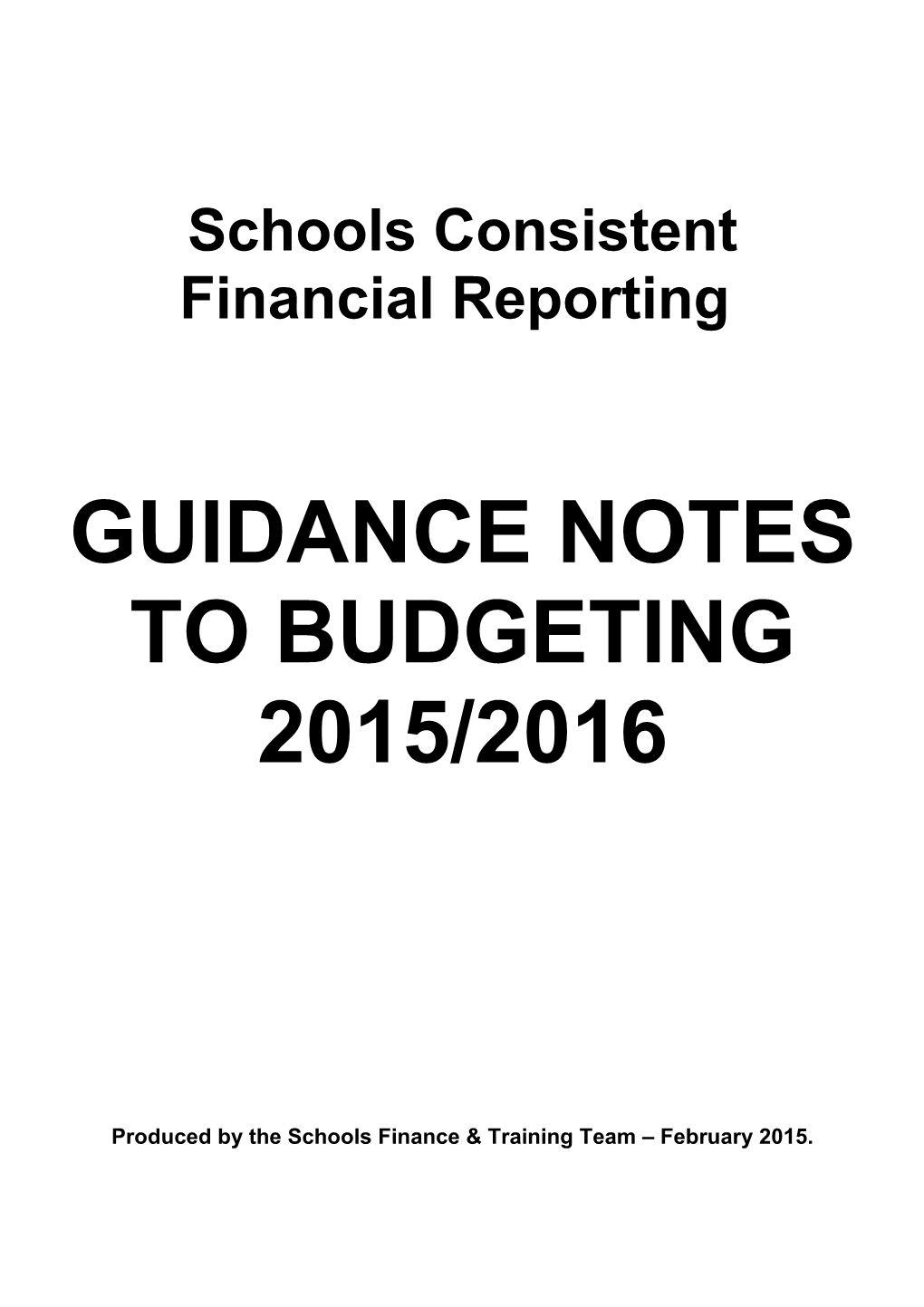 Guidance Notes to Budgeting 1997/8