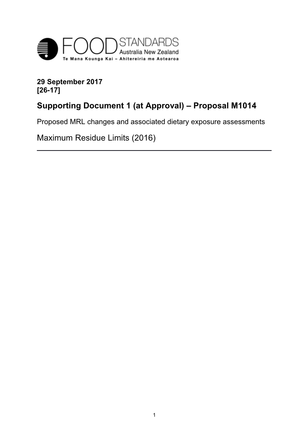 Supporting Document 1(At Approval) Proposal M1014