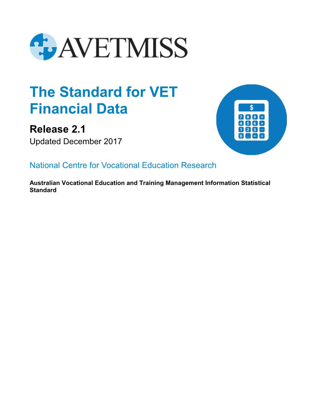 AVETMISS: the Standard for VET Financial Data 2.1