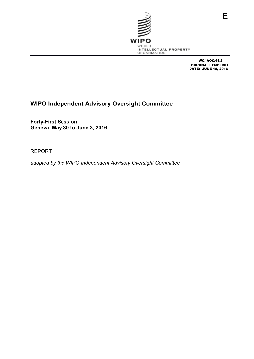 WIPO Independent Advisory Oversight Committee