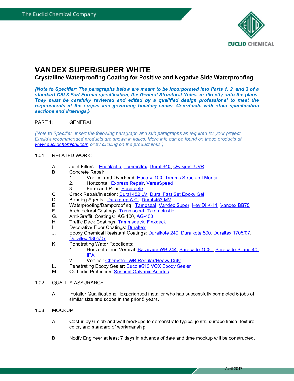 Vandex Super/Super White