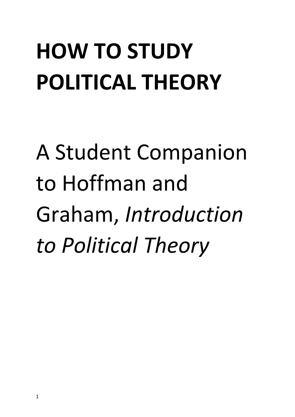How to Study Political Theory