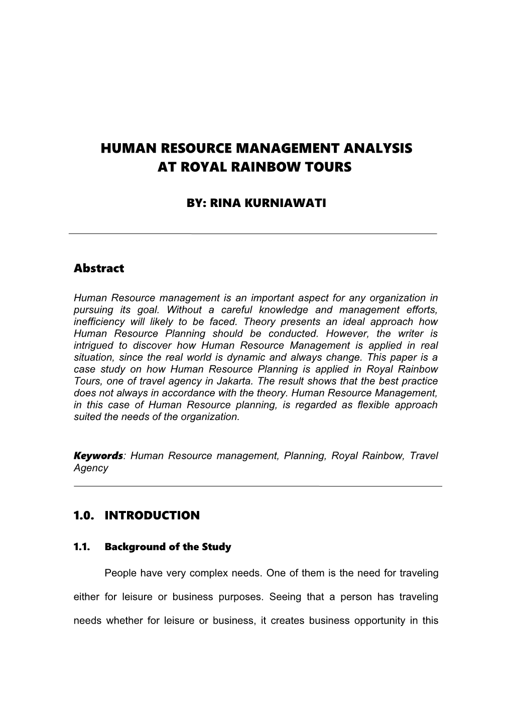 Human Resource Management Assignment