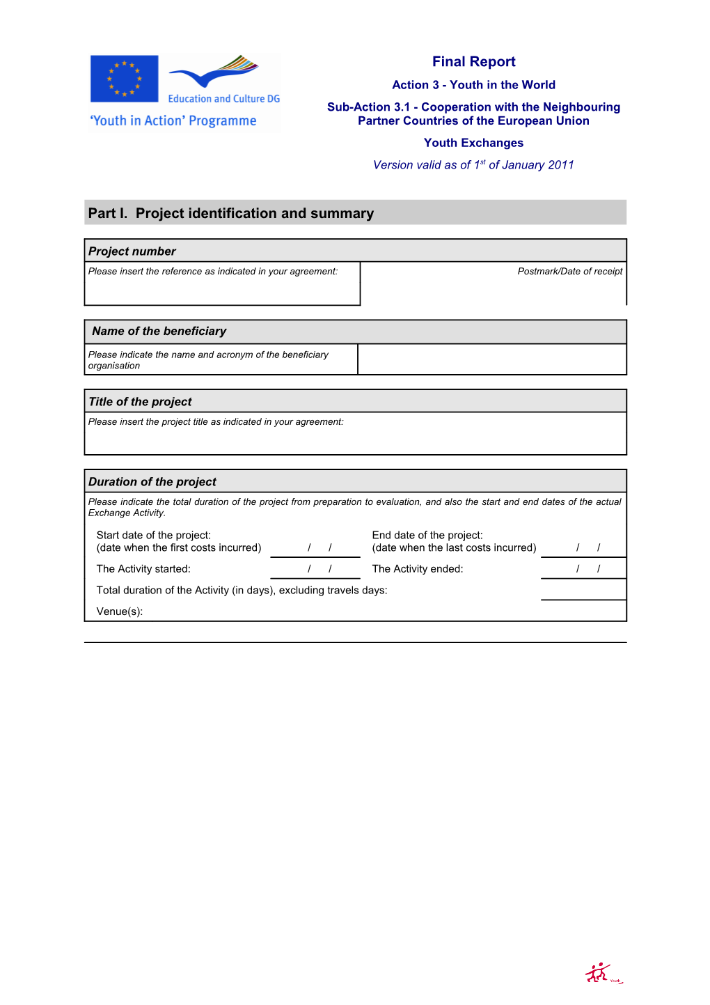 Youth in Action Programme Sub-Action 3.1 - Youth Exchanges Page 1