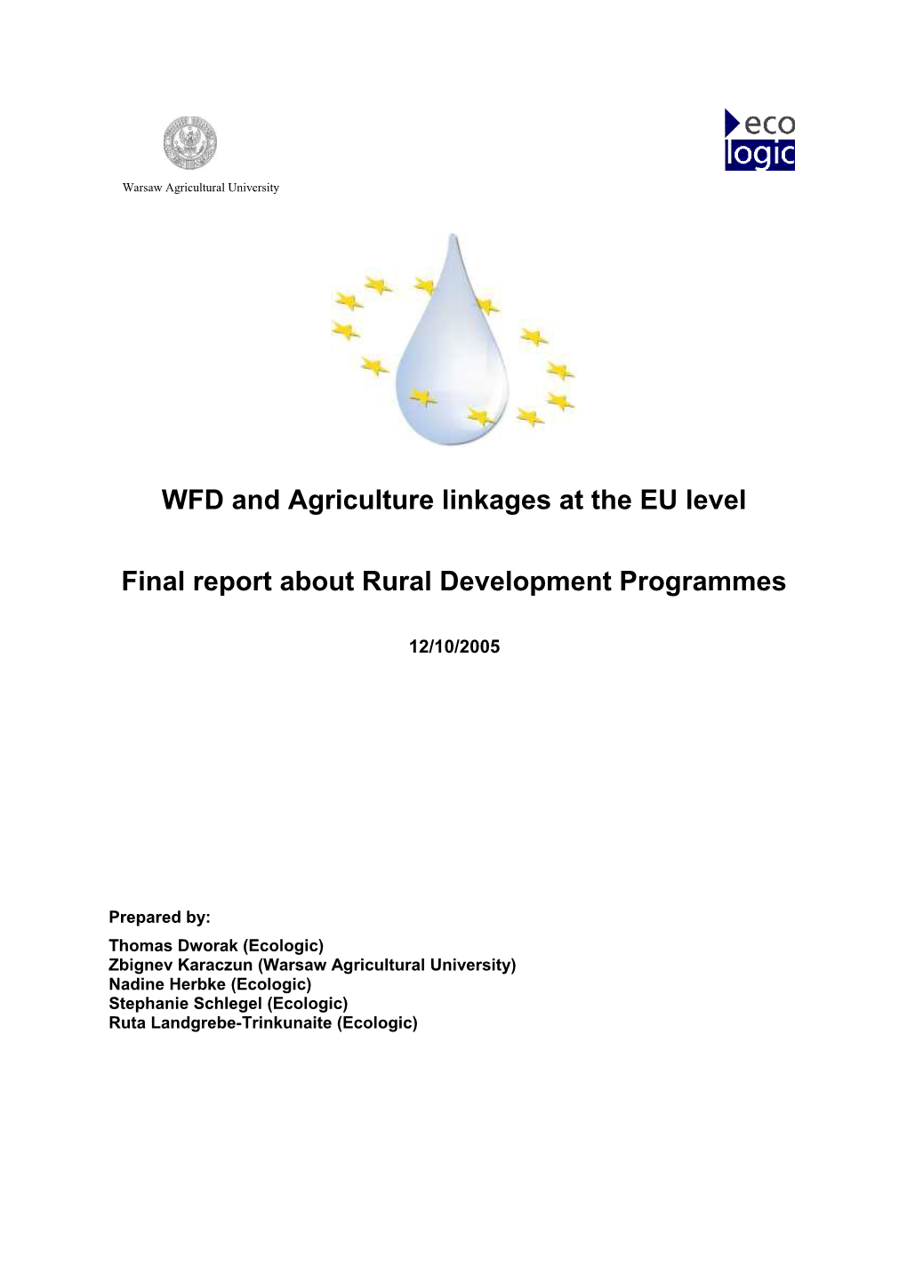 Links Between WFD and Agriculture