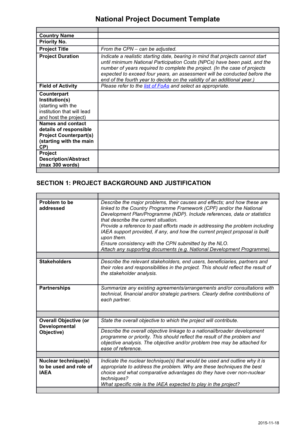 Section1: Project Background and Justification