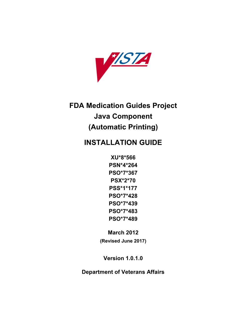 FDA Med Guides Java Component Installation Guide