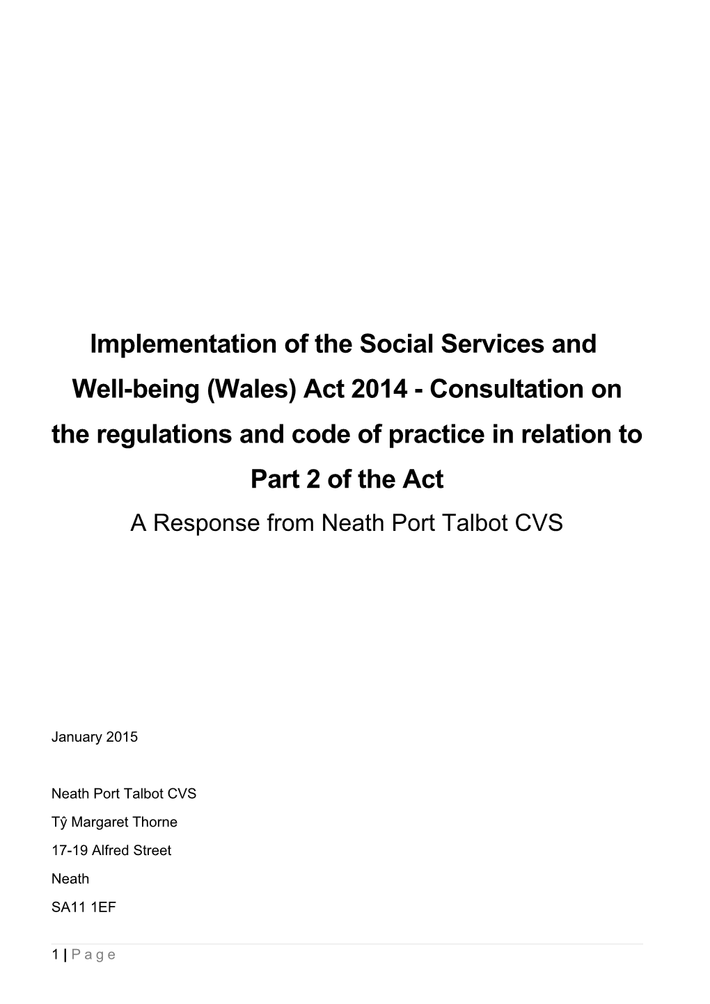 Implementation of the Social Services And