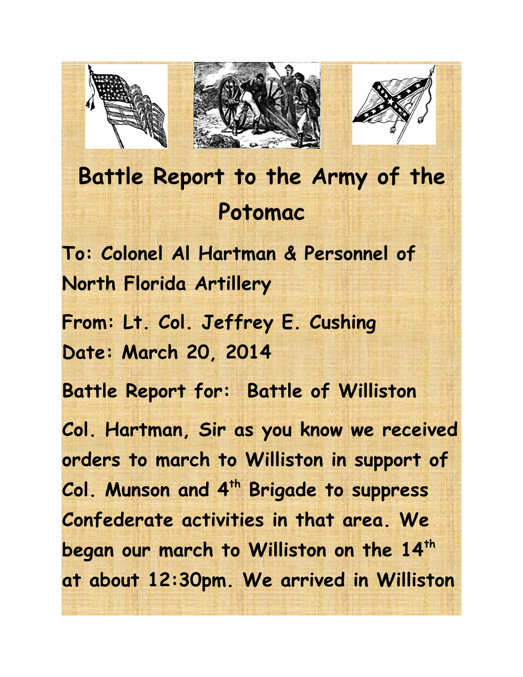 Battle Report to the Army of the Potomac