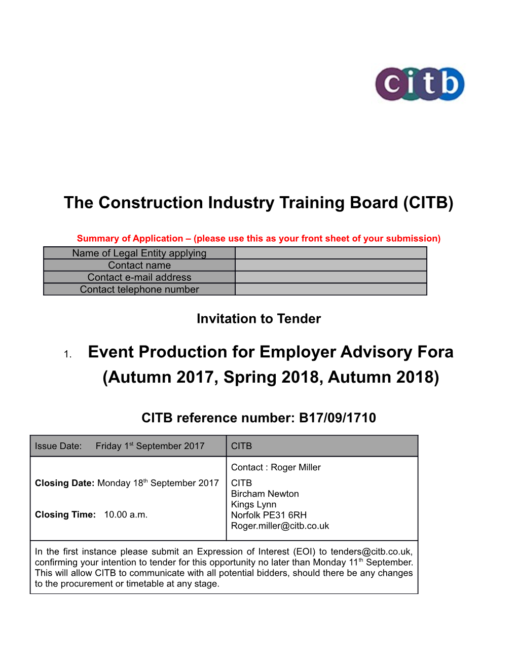 The Construction Industry Training Board (CITB)