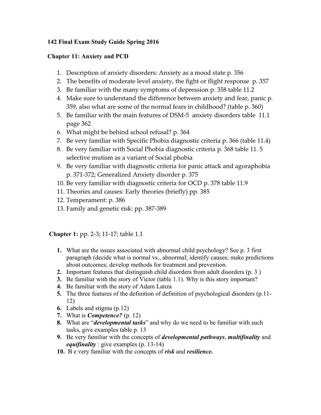 142 Final Exam Study Guide Spring 2015