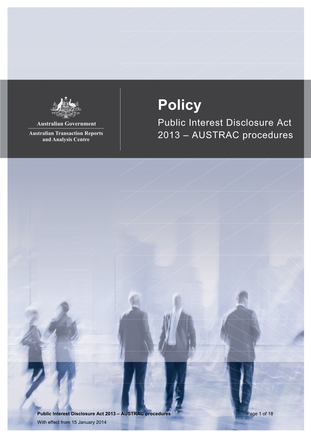 1.1.AUSTRAC Encourages the Making of Reports of Disclosable Conduct