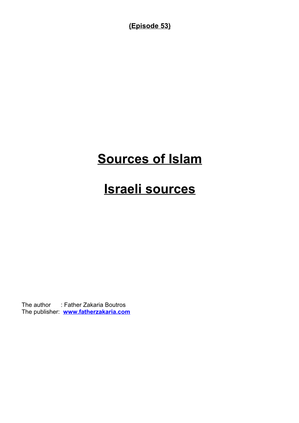 Sources of Islam