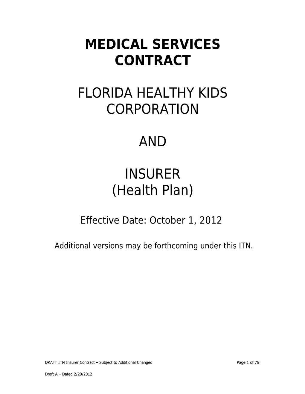 Medical Services Contract