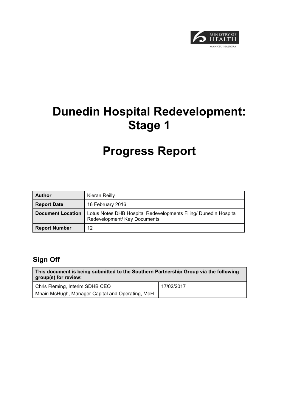 Dunedinhospitalredevelopment:Stage 1