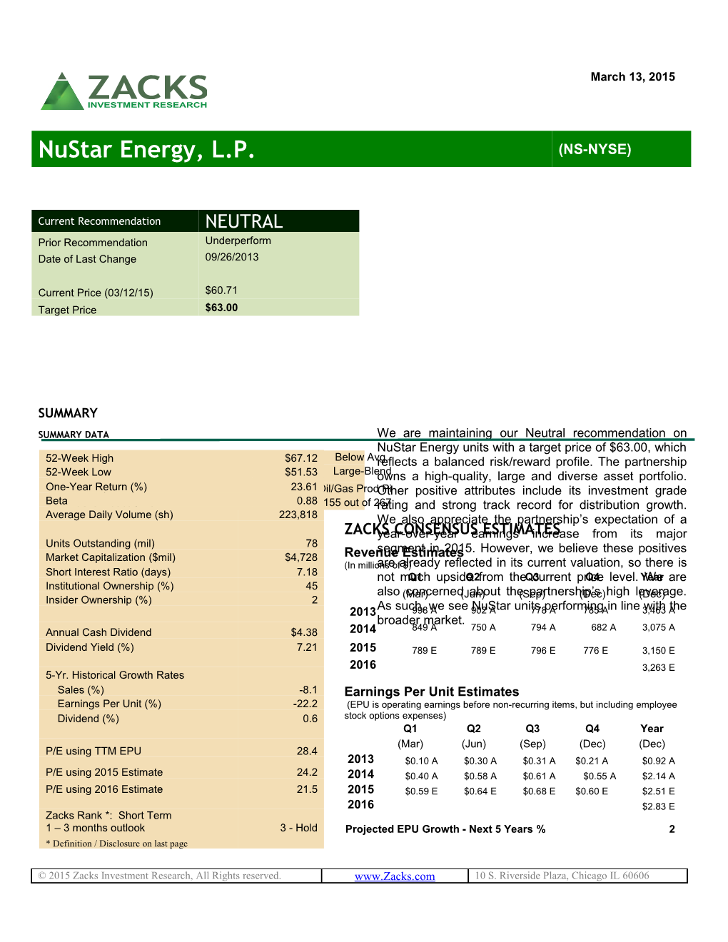 Nustar Energy, L.P