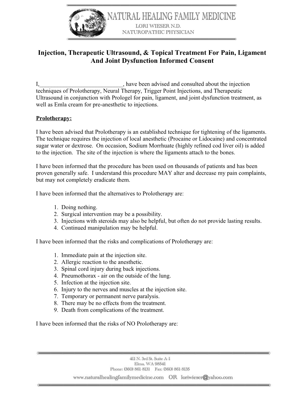 Injection, Therapeutic Ultrasound, & Topical Treatmentfor Pain, Ligament and Joint Dysfunction