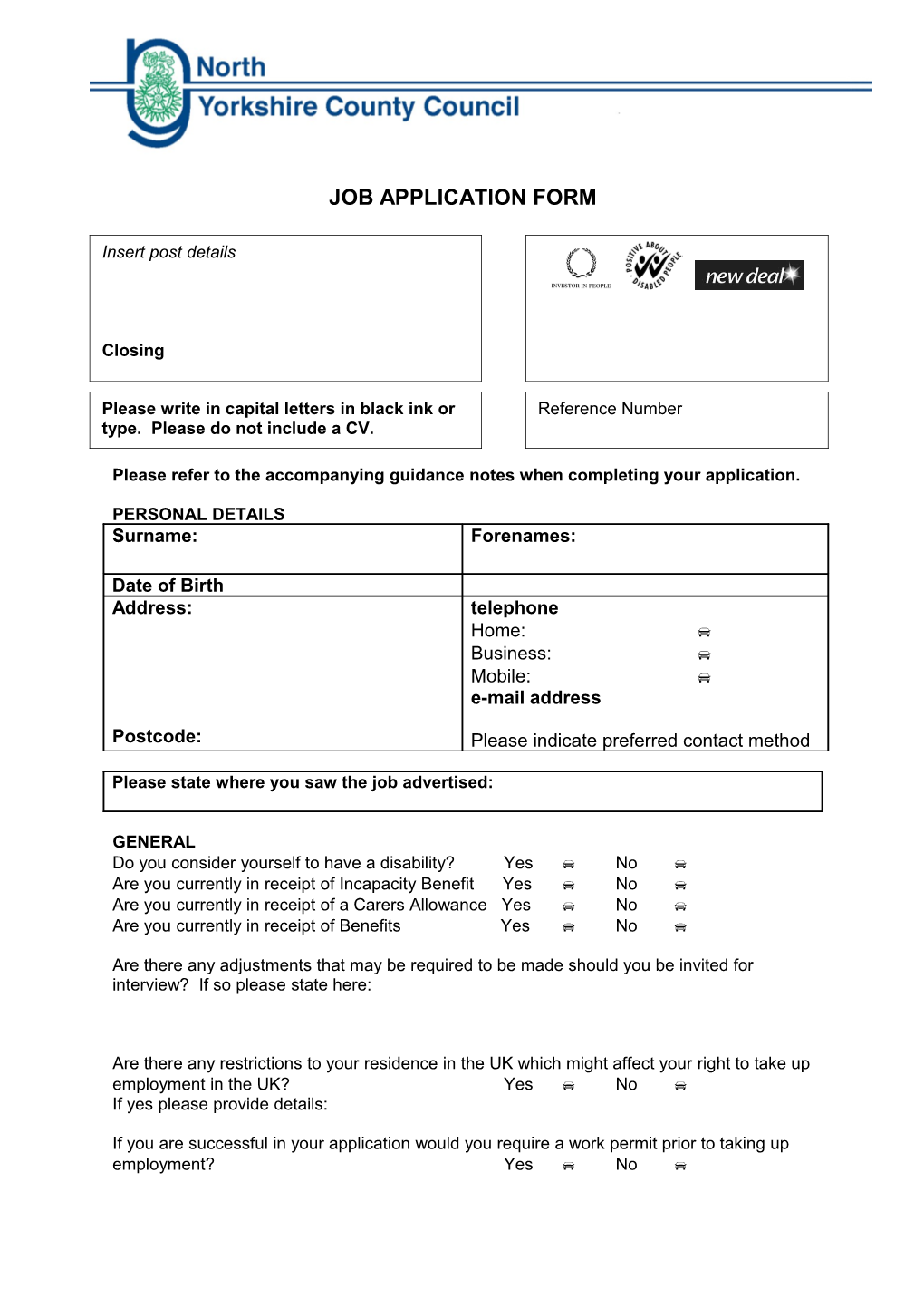 Application Form - Non Teaching