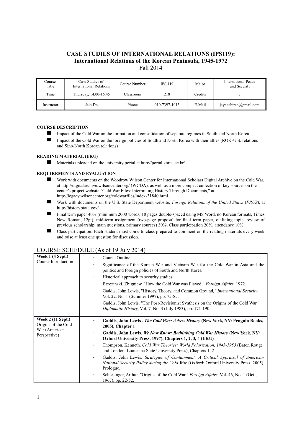 International Relations of the Korean Peninsula, 1945-1972