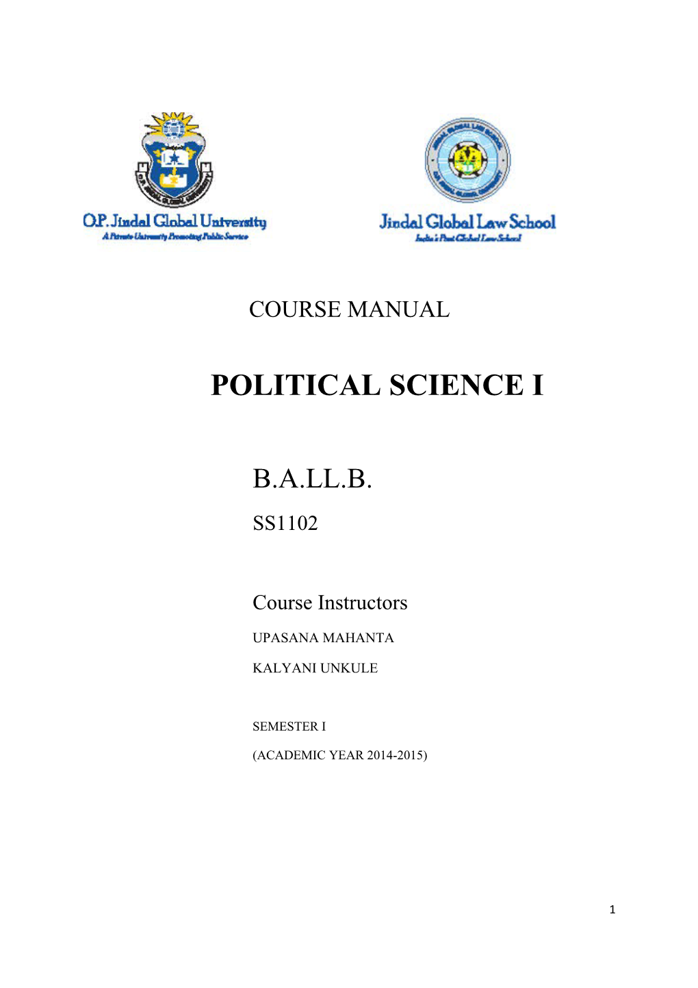 Political Science I