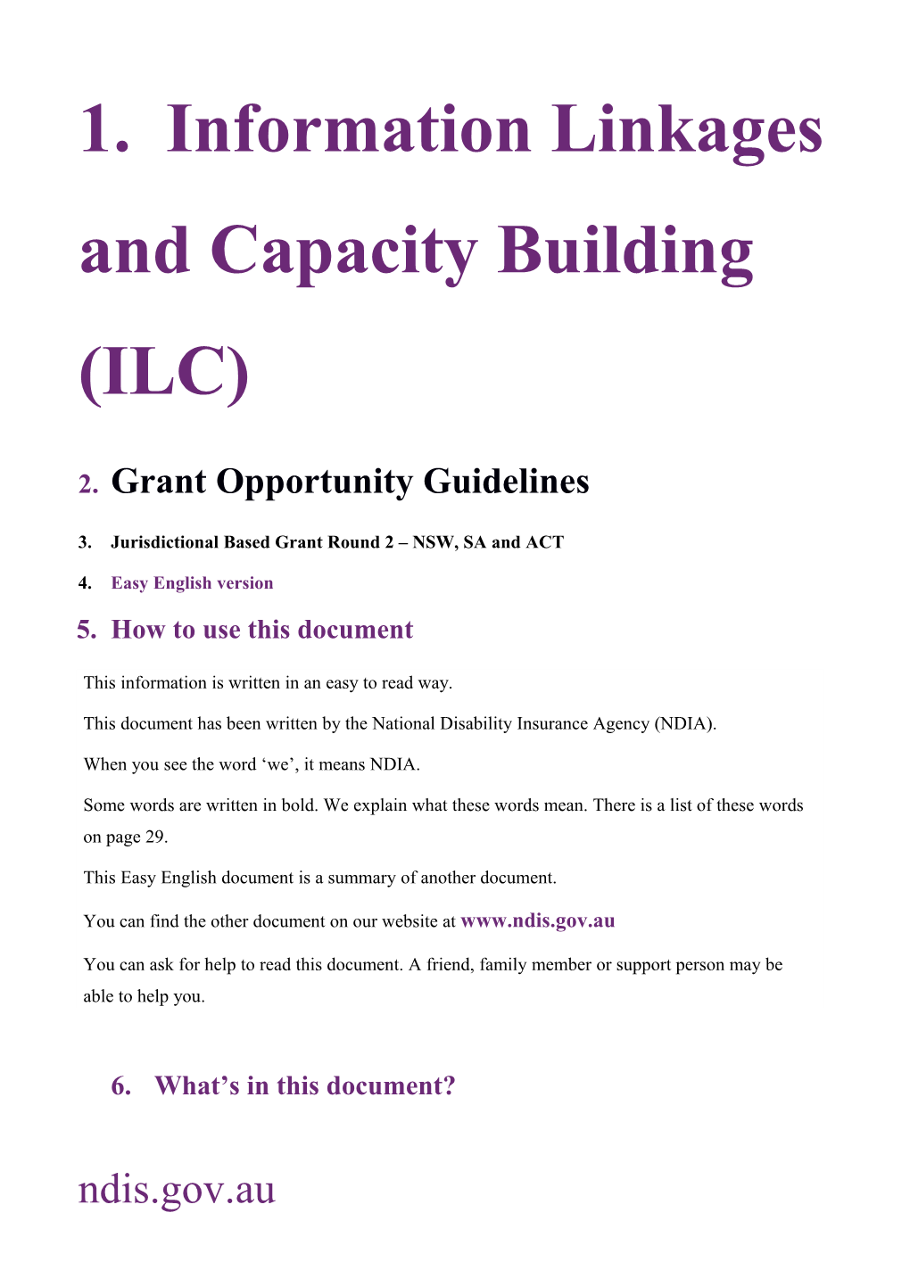 Information Linkages and Capacity Building (ILC)