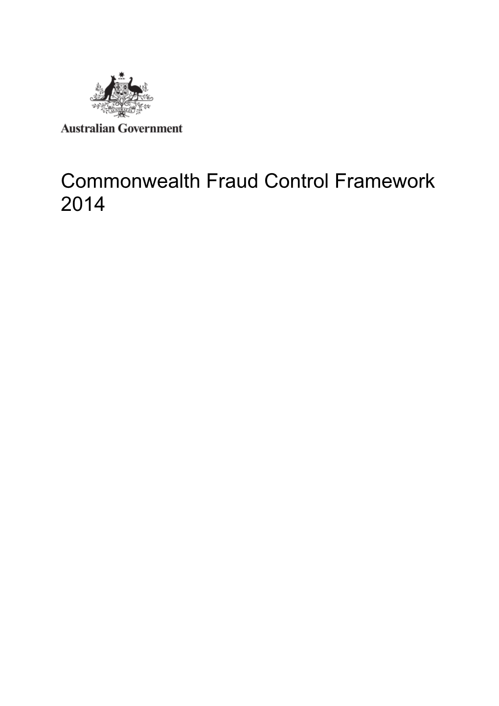 Commonwealth Fraud Control Framework 2014