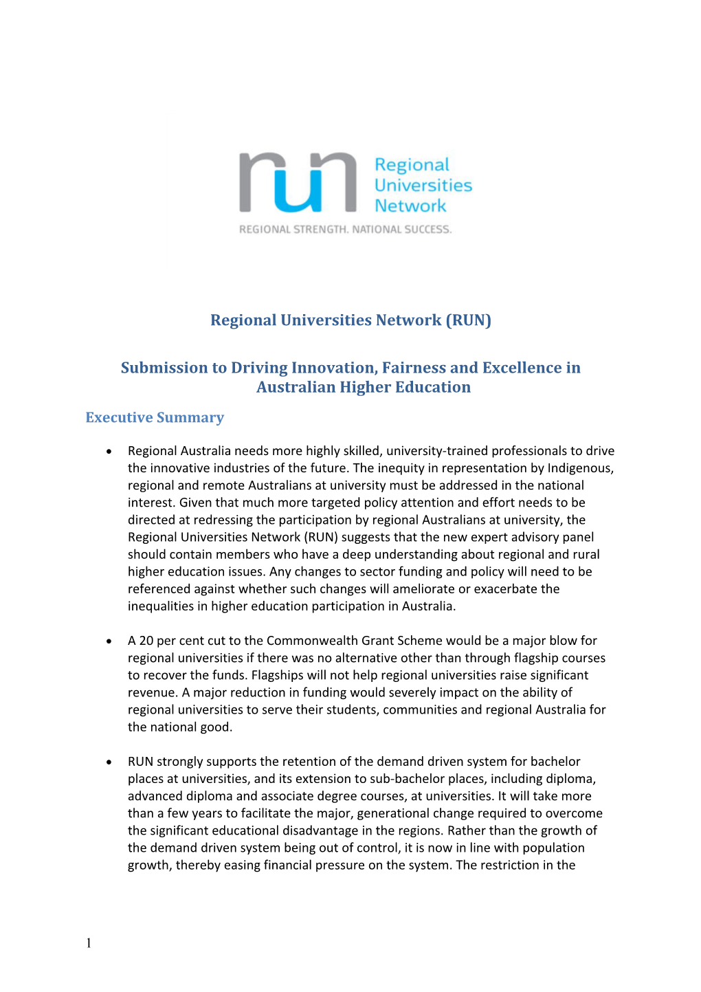 Regional Universities Network (RUN)
