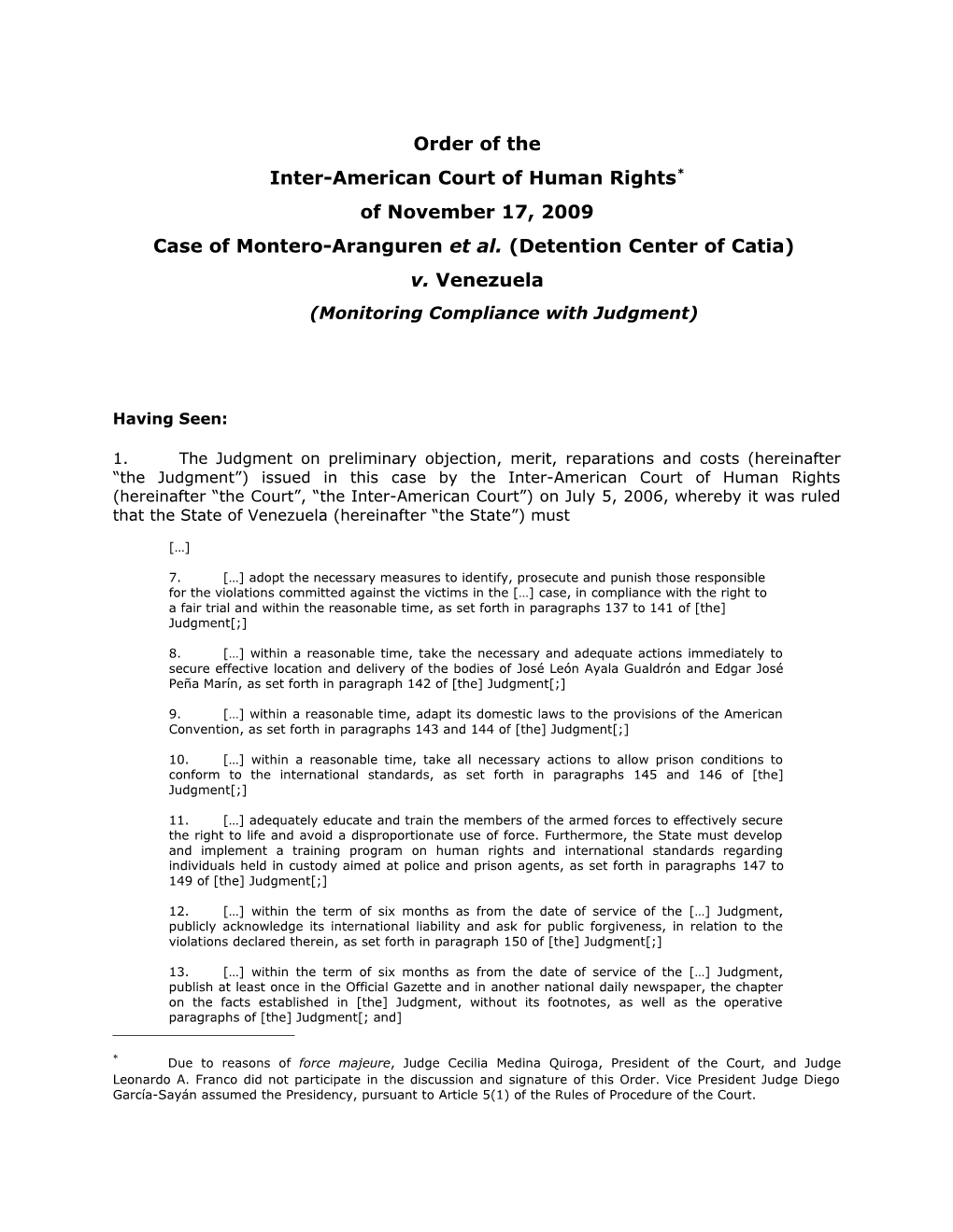 Resolución De La Corte Interamericana De Derechos Humanos