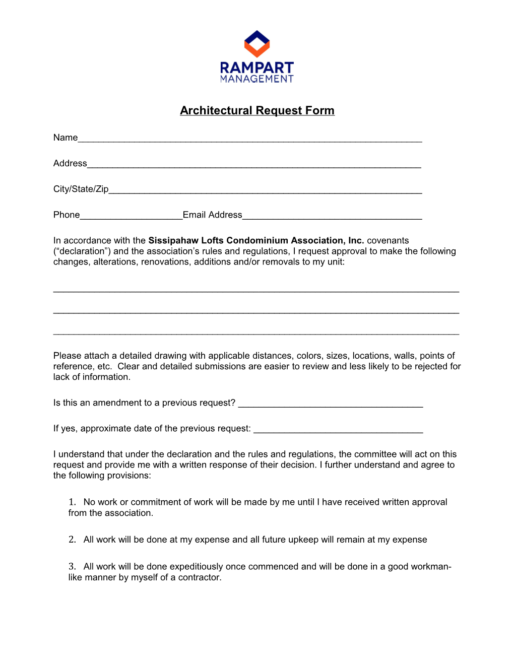 Architectural Request Form