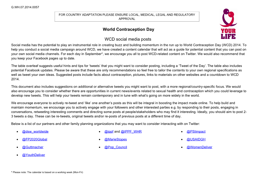 World Contraception Day