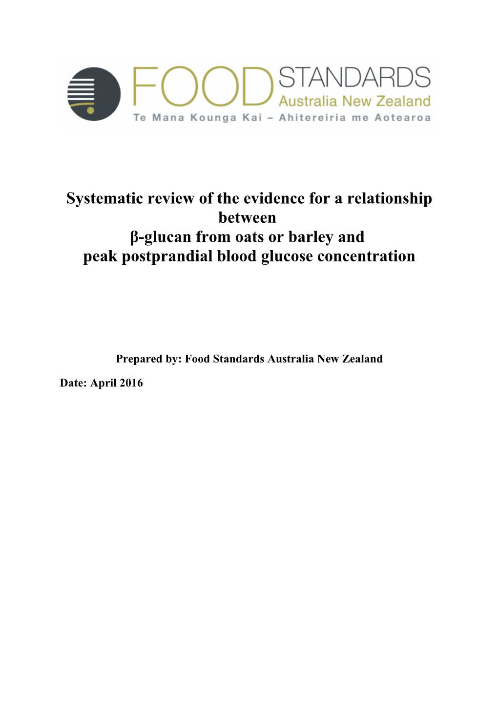 Systematic Review of the Evidence for a Relationship Between