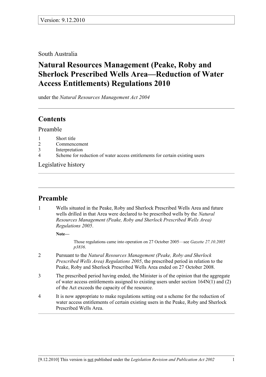Natural Resources Management (Peake, Roby and Sherlock Prescribedwells Area Reduction Of