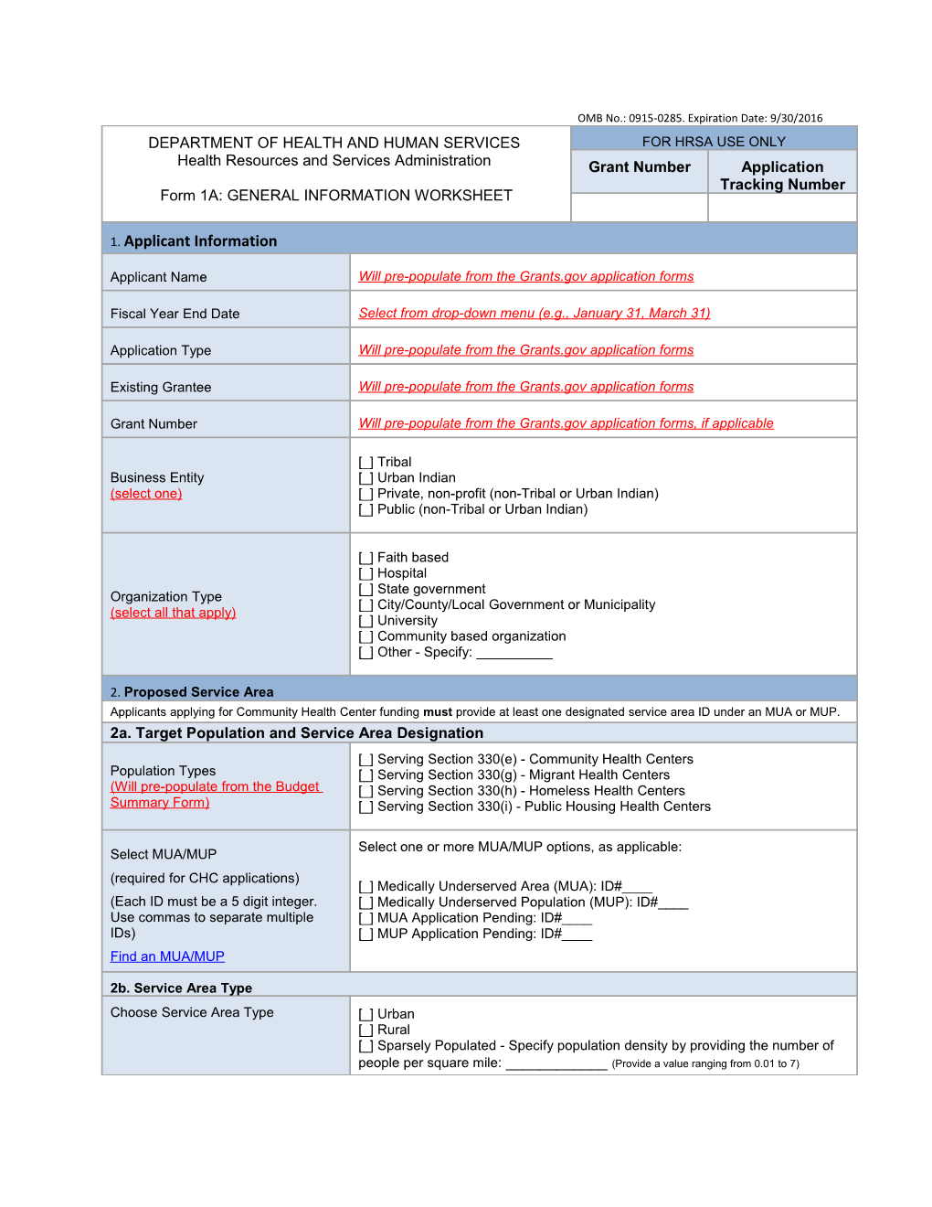 Information About Form 1A