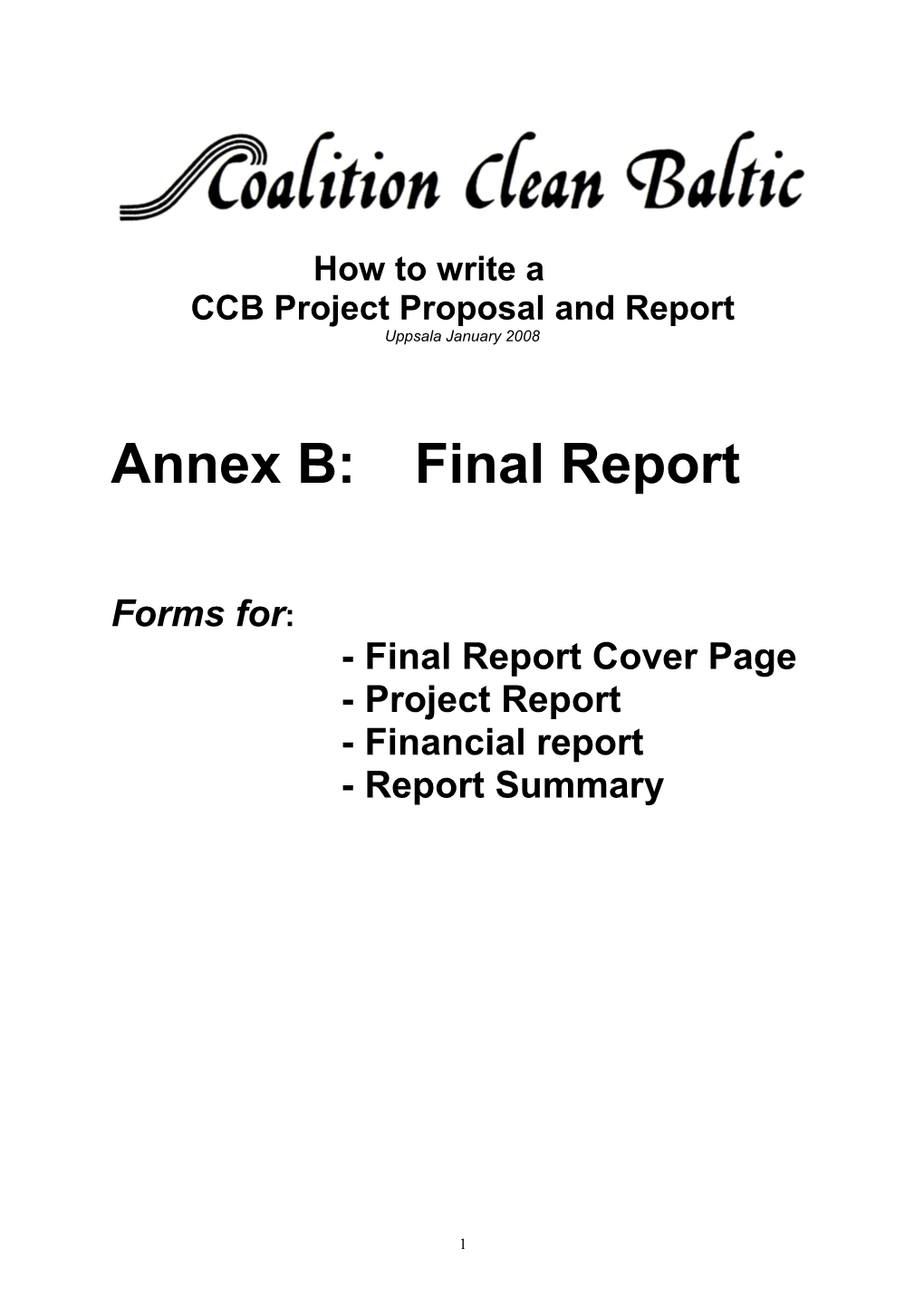 CCB Project Proposal and Report