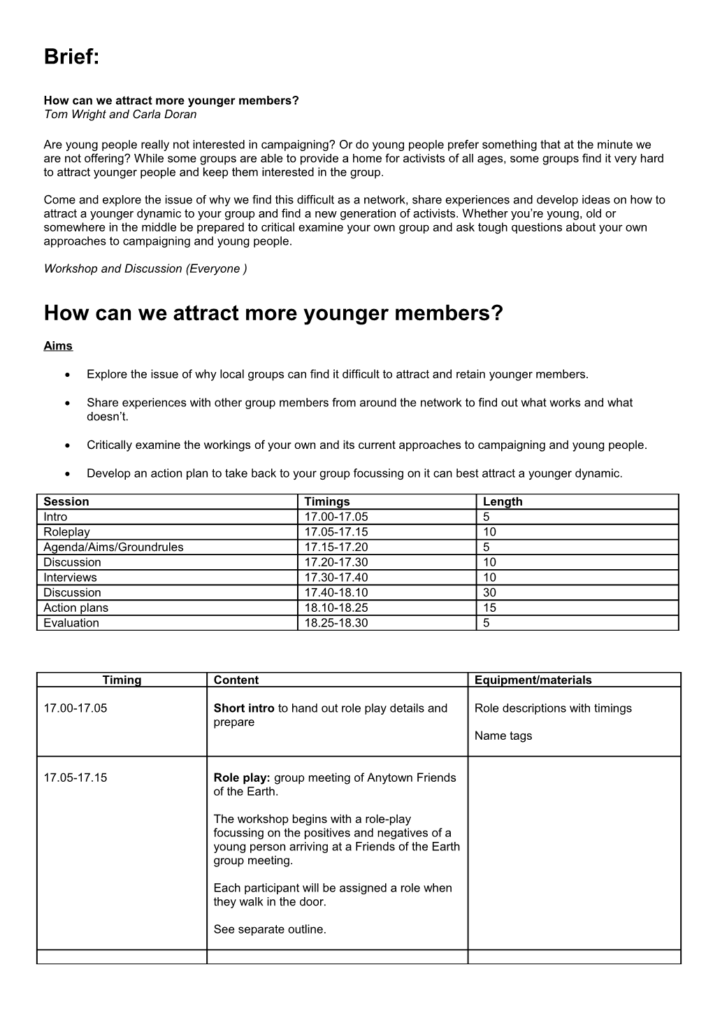 How Can We Attract More Younger Members - Outline