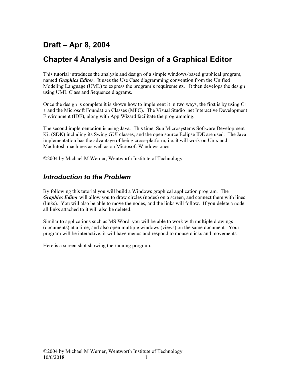 Chapter 4 Analysis and Design of a Graphical Editor